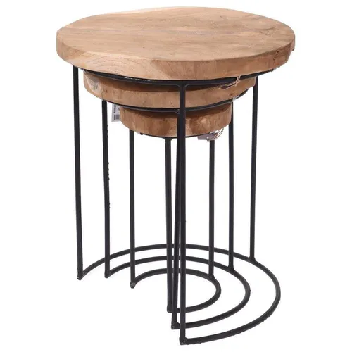 ORION COUCHTISCH Beistelltisch Set 3er modern rund - Stilvolles 3er Set Beistelltische in modernem Design, ideal für Ihr Wohnzimmer. Robuste Materialien und verschiedene Höhen bieten vielseitige Einsatzmöglichkeiten.