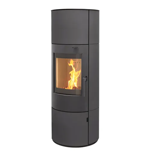 Speicherofen München XL - 7kW Kaminofen in Gussgrau - Moderner Dauerbrandofen für den Innenbereich, energieeffizient mit 80% Wirkungsgrad und variabler Wärmesteuerung. Ideal für wohlige Wärme in jedem Zimmer.