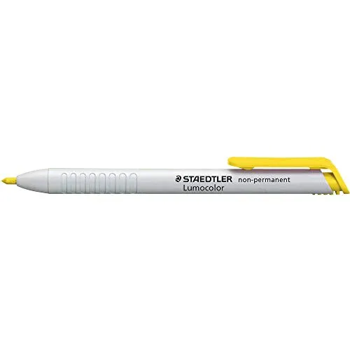 STAEDTLER 768N Lumocolor non-permanent omnichrom Trockenmarker wasserlöslich, 3,0mm, gelb, 1 Stück (1er Pack)