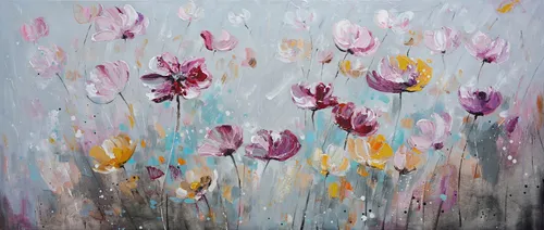 Bönninghoff Ölgemälde, Blumen, Blumenwiese (1 St), jedes Bild ein Unikat, BxH: 140x60 cm