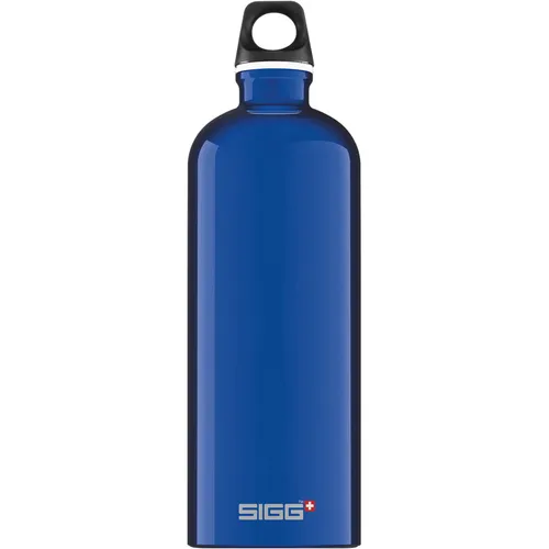 Alu Traveller 1 Liter Trinkflasche blau - Hochwertige Aluminium-Trinkflasche mit 1 Liter Fassungsvermögen, leicht und ideal für unterwegs, beim Sport oder auf Reisen.