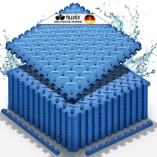 tillvex Pool-Bodenschutzfliese - 12er Set - Poolunterlagen, weiche und langlebige Bodenschutzmatte für Pools und Planschbecken, schützt den Untergrund und sorgt für eine sichere Nutzung.
