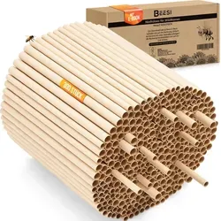 BEESI Insektenhotel 300x Nisthülsen aus Pappe - Insektenhotels mit 300 hochwertigen Pappröhrchen (6/8 mm), ideal für Wildbienen. Feuchtigkeitsabweisend, flexibel kombinierbar und inklusive kostenlosem E-Book „Bienenglück“!