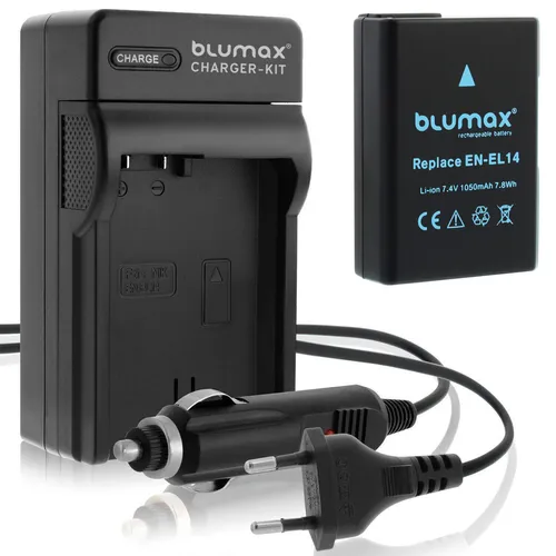 1x Akku + Lader für Nikon EN-EL14 D3300  D5300 D5500 D5600  P7800 1050 mAh
