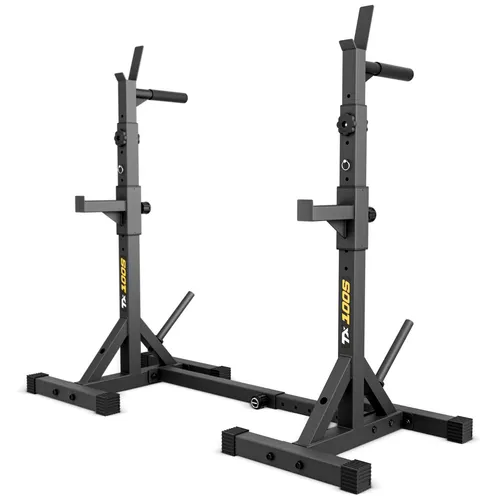 TREX SPORT TX-100S Squat Rack - Verstellbarer Hantelständer aus Stahl mit 200 kg Tragkraft, ergonomisch und ideal für Home Gym-Training.