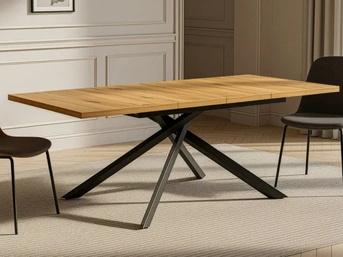 DUBI Möbel Esstisch MALTE - Flexibel erweiterbar für 4-8 Personen - Esstisch MALTE von DUBI Möbel, erweiterbar von 140 cm auf 220 cm, ideal für gesellige Runden. Robuste Materialien und modernes Design in Beton-, Eiche- oder Marmoroptik.