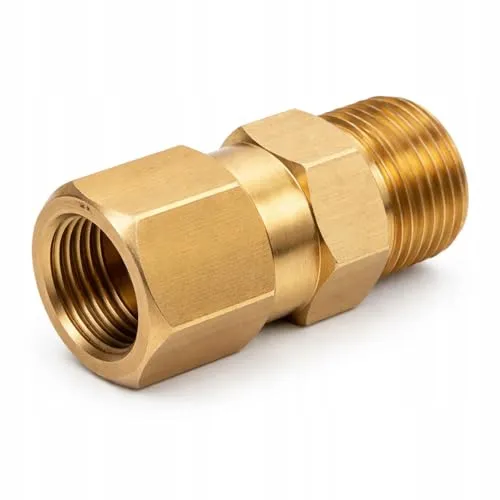 Adapter Gewindereduzierung M22x1,5 auf M18 Innengewinde Messing für Hochdruckreiniger | 250 bar, 150 °C | Ersatzteil für Hochdruckreiniger Kärcher HD, HDS