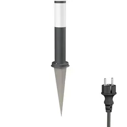 Wegelicht Pollerleuchte PORU mit Erdspieß und 2m Kabel für außen - Moderne Gartenleuchte aus witterungsbeständigem Edelstahl mit IP44 Schutz. Ideal für Wege und Terrassen, sorgt für Sicherheit und eine einladende Atmosphäre. E27 Fassung für individuelle Lichtgestaltung.