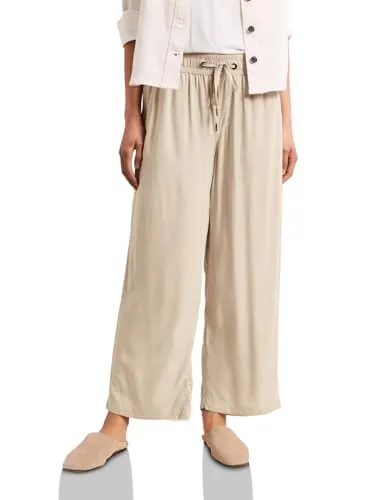 Street One Wide Leg Hose Cobble Stone 36 - Stoffhose im Loose Fit mit weitem Bein und hohem Bund. Ideal für einen lässigen Look, perfekt kombinierbar für verschiedene Anlässe.