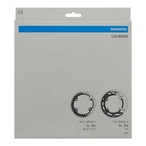 SHIMANO GRX FC-RX820-1 Kettenblatt – Silver/Black, One Size - Hochwertiges Kettenblatt für optimale Schaltleistung und Pedaliereffizienz. Ideal für Ein-Kettenblatt-Setups, mit speziellen Rampen für verbessertes Schalten. Perfekt für anspruchsvolle Fahrradfahrer.
