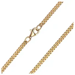 MATERIA Damen Herren Kette 333 Gold - Massive Panzerkette 50 cm - Premium Flachpanzerkette aus 333er Gelbgold, nickelfrei und hautfreundlich. Besonders langlebig, ideal als hochwertiges Geschenk in schicker Schmuckschachtel.