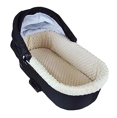 BABYLUX Nestchen für Kinderwagen Stubenwagen + Matratze 2 Tlg Set - Matratzen für Stubenwagen & Wiegen, doppelseitig nutzbar mit weichem MINKY Stoff und 100% Baumwolle für optimalen Komfort und individuelle Gestaltung der Babywanne.