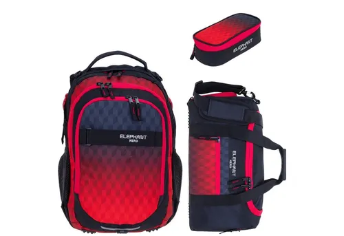 ELEPHANT Schulrucksack Hero Signature Set (3-teilig) - Sportlicher Schulrucksack mit 2 Hauptfächern, inklusive Sporttasche und Mäppchen. Wasserabweisend und pflegeleicht, ideal für den täglichen Einsatz.