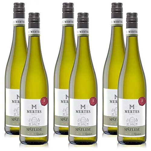 Peter Mertes Spätlese QmP, süß – 6er Weinpaket - Spätlese Weisswein Paket (6 x 0,75 l) mit fruchtigen Pfirsich- und Melonennoten. Ideal zu Fleisch, Fisch und Salaten. Erleben Sie die Vielfalt deutscher Weintradition!