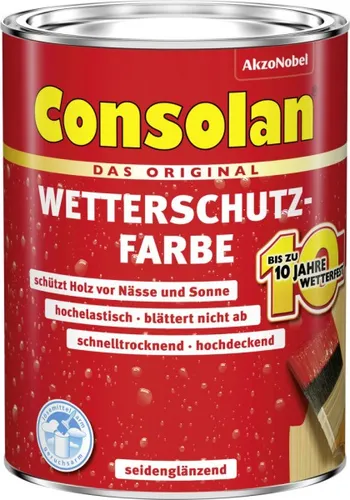 Consolan Wetterschutz-Farbe 0,75 L galeriegrau  Holzschutzfarbe