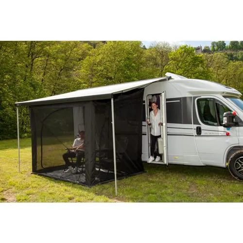 Reimo Vorzelt Moskito Free Premium 240/300 Camping Insektenschutz Moskitonetz Zelt für Markise (240 x 230 x 180-240 cm)