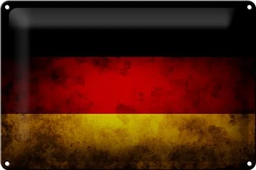 Schild Blech 30x20cm - Made in Germany - Flagge Deutschland Fahne Metall Deko Blechschild