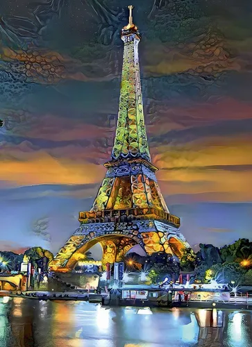 Bluebird Puzzle Puzzle Eiffel Tower at Sunset, Paris, France, Puzzleteile