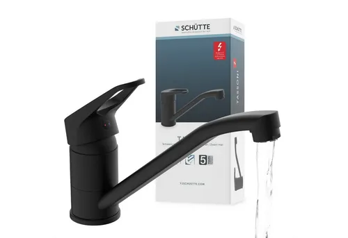 TASSONI Niederdruck Spültischarmatur Schwarz Matt - Elegante Niederdruckarmatur für drucklose Untertischgeräte, mit 360° schwenkbarem Auslauf für optimale Flexibilität. Inklusive Montageset und langlebiger Qualitäts-Kartusche.