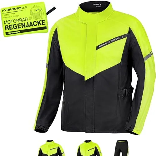 SHIMA HYDRODRY 2.0 Motorrad Regenbekleidung Jacke - Funktionsjacken für Damen und Herren, wasserdicht mit 10.000 mm H2O, reflektierenden Paneelen für bessere Sichtbarkeit und atmungsaktivem Material für ultimativen Komfort.