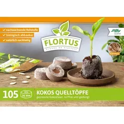 Kokos Quelltöpfe 36 mm | Kokos Quelltöpfe von FLORTUS, Menge (Stück):105 Stück