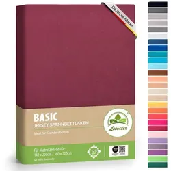 leevitex® Spannbettlaken Jersey aus 100% Baumwolle, für Kinder- & Standardmatratzen, Jersey, Gummizug: rundum, 100% Baumwolle, anschmiegsam & dehnbar, diverse Größen und Farben rot 140 - 160 cm x 200 cm