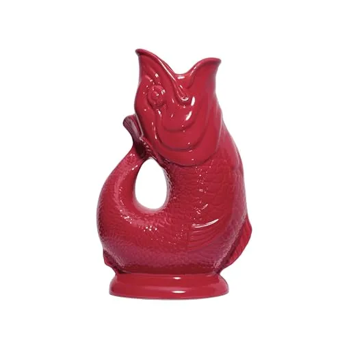 Gluckigluck Karaffe XL Beerenrot – 1,2 l – Handgefertigter Wasserkrug mit Glucker-Geräusch - Original Gluckigluck Karaffe aus England: Das ikonische Design in intensivem Beerenrot sorgt für lebendige Akzente und ist ideal als Dekanter oder Vase. Handgefertigt, spülmaschinengeeignet und perfekt für festliche Anlässe.