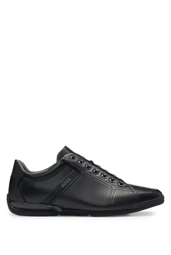 BOSS Men Saturn Lowp lux4 A N Sneaker Black 44 EU - Herren-Sneaker, stilvoll und bequem mit Schnürbändern und Innenfutter