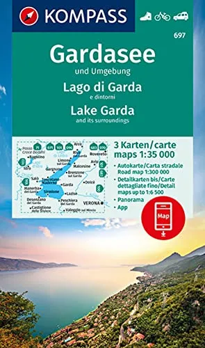 KOMPASS Wanderkarten-Set 697 Gardasee und Umgebung - Lake Garda and its surroundings - Lago di Garda e dintorni (3 Karten) 1:35.000: inklusive Karte ... in der KOMPASS-App. Fahrradfahren. Autokarte.