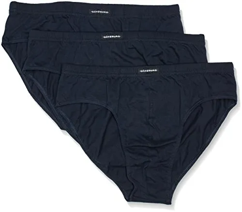 Götzburg Herren Slip 746570-4, 3er Pack, Einfarbig, Gr. Large (Herstellergröße: 6), Blau (Navy Blue 450)