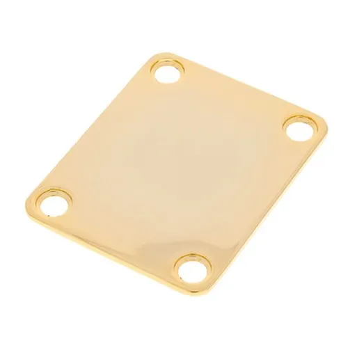 4-Bolt Vintage Halsplatte Gold für Gitarren - Hochwertige 4-Lochhalsplatte für Fender American Vintage Gitarren. Einfache Installation ohne Logo. Inklusive 4 Schrauben für einen stabilen Halt.