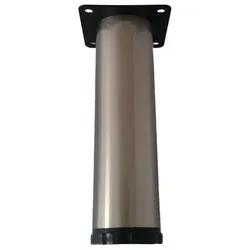 livingpoint24 Möbelfuß Möbelfüße höhenverstellbar + 25 mm Möbelbeine 8-20cm Edelstahloptik, (1-St) Ø 4,2 cm x 15 cm