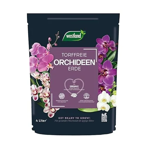 Westland Orchideen Erde, 4 l – Blumenerde für gesundes Wachstum, Pinienrinde und Tongranulat für eine ideale Wasser- und Nährstoffverteilung