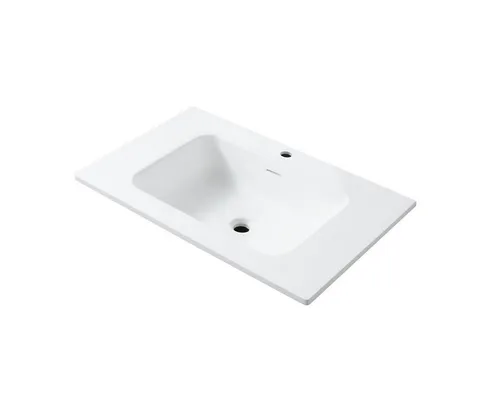 Belvit Waschbecken BV-WB5013-1 - Aufsatzwaschbecken aus hochwertigem Mineralguss, 80 cm breit, mit elegantem matten Finish und integrierter Überlauffunktion – ideal für stilvolle Bäder und Gäste-WCs.