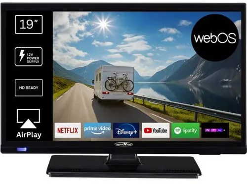 Reflexion LED19IBT Smart-Fernseher - 19 Zoll HD ready Smart-TV für mobile Einsätze mit flexiblem Dual-Betrieb (12V/230V) und Zugriff auf Streaming-Apps über LG webOS Hub.