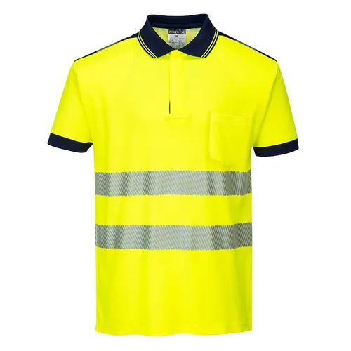 Warnschutz Poloshirt T180 PW3 - Portwest Gelb/Marine XXL - Arbeits- & Schutzkleidung mit hoher Sichtbarkeit und Komfort. Das atmungsaktive Poloshirt aus hochwertigem HiVisTex Pro bietet optimale Bewegungsfreiheit und schützt vor UV-Strahlen.