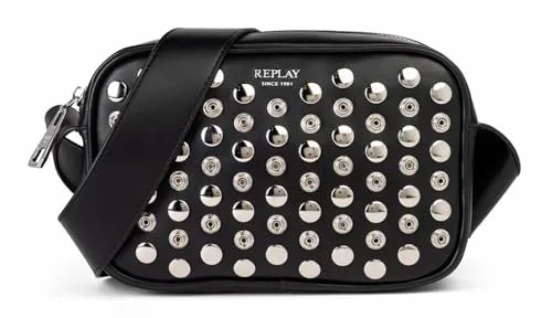 Replay Umhängetasche aus Lederimitat - Stylische Damenhandtasche aus hochwertigem Lederimitat mit Nietenbesatz – ideal für jedes Outfit und bietet viel Platz für Essentials.