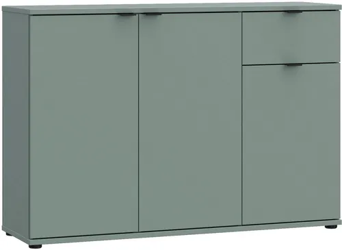 FORTE Sideboard Ganymede - Stauraumwunder in Salbei - Stylisches Sideboard aus der Serie Ganymede mit 1 Schublade und 4 geschlossenen Fächern. Ideal für Ordnung und Dekoration in Ihrem Wohnraum. PEFC-zertifiziert und einfach zu montieren.