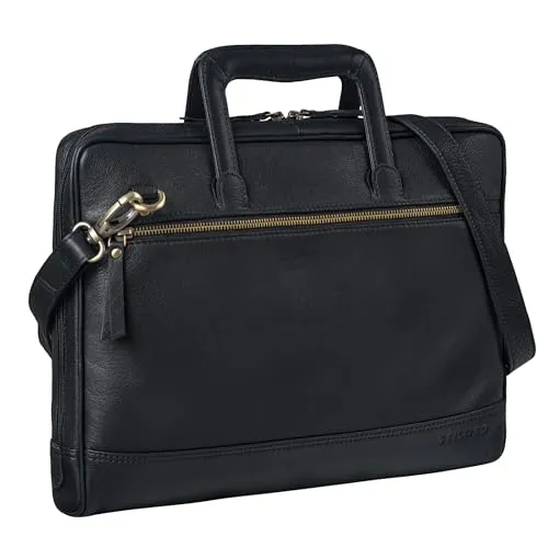 STILORD 'Pierce' Laptoptasche – Vintage Leder Aktentasche 15 Zoll - Laptop-Schultertaschen aus echtem Rindsleder mit praktischem Schultergurt und Handschlaufe für maximale Mobilität im Business-Alltag.