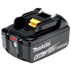 MAKITA Akku 18V 6.0Ah (BL1860B) - Leistungsstarker Li-Ionen Akku für 18 V LXT Maschinen, mit Ladezustandsanzeige und schneller Ladezeit von 55 Minuten