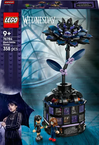 LEGO Wednesday 76784 Schwarze Dahlie - LEGO-Bausatz für Kinder ab 9 Jahren, 358 Bausteine, ideal für Botaniker und Fans von Wednesday - perfekt für kreative Bauprojekte!
