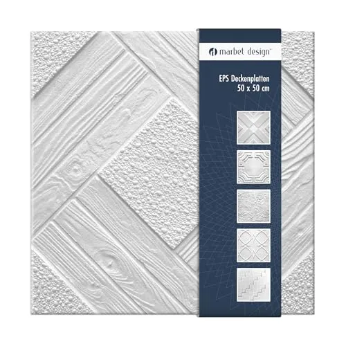 marbet design Wanddekoobjekt DUET - Stylische Deckenplatten - Deko-Objekte mit 34 Designs, wärme- und schalldämmend, leicht zu montieren und überstreichbar für eine individuelle Raumgestaltung.