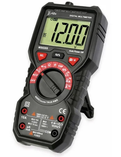 Enovalab Multimeter MS0205 True RMS - Digitales Messgerät für Profis - Multimeter für Spannung, Strom, Widerstand und Temperatur mit True RMS, berührungsloser Spannungsanzeige und integrierter LED-Beleuchtung – ideal für professionelle Anwendungen.