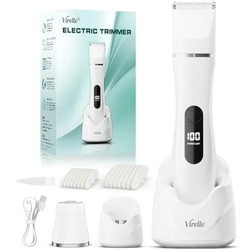 Intimrasierer für Frauen - 2 in 1 Elektrischer Damenrasierer mit Präzisions-Trimmer - Vielseitiger 2 in 1 Damenrasierer mit wasserdichtem Design für die sanfte Haarentfernung im Intimbereich und Gesicht. Ideal für empfindliche Haut, einfach zu reinigen und perfekt für unterwegs.