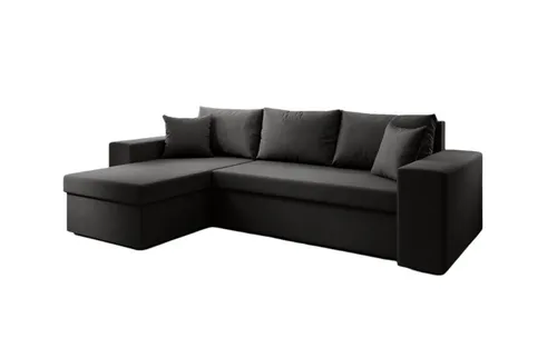 Luxusbetten24 Schlafsofa Designer Sofa Denver, mit Stauraum und Schlaffunktion schwarz