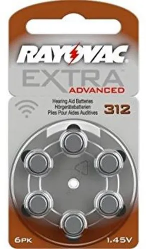 Rayovac Extra Advanced 312 Hörgerätebatterien - 60er Pack - Zuverlässige Zink-Luft Batterien in Größe 312, ideal für Hörgeräte, bieten langanhaltende Leistung und sind perfekt für den täglichen Gebrauch.