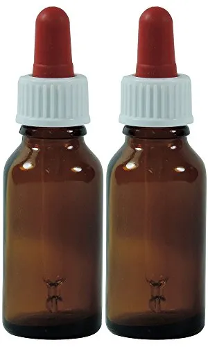 Viva-Haushaltswaren Gabriele Hesse e.K. 2 Pipettenflaschen 20ml, Apothekerflaschen in Braunglas, inkl. 2 Beschriftungsetiketten
