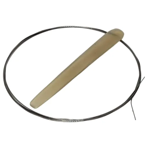 Traditionelles Dan Bau Ersatzteil-Set – 1 x echtes Büffelhorn-Plektrum (8–10 cm) & 1 x Ersatz-Drahtsaite – handgeschnitzte Kunsthandwerker-Ersatzteile für vietnamesischen Monochord-Zither