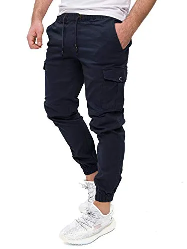 PITTMAN Darius - Slim Fit Herren Cargohose in Blau - Die PITTMAN Darius Cargohose vereint Komfort mit Funktionalität. Mit praktischen Taschen für viel Stauraum und strapazierfähigem Material ist sie ideal für Arbeit und Freizeit.