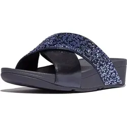 FitFlop Damen Sandalen Lulu Crystal-Mix Metallic Cross Slides - Elegante Damen-Sandalen mit funkelnden Kristallen und einem komfortablen Design. Ideal für jeden Anlass und das ganze Jahr über tragbar.